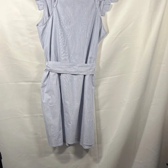 Gibon Women's Blue Ruffle Sleeve Dress SZ L - Picture 8 of 9